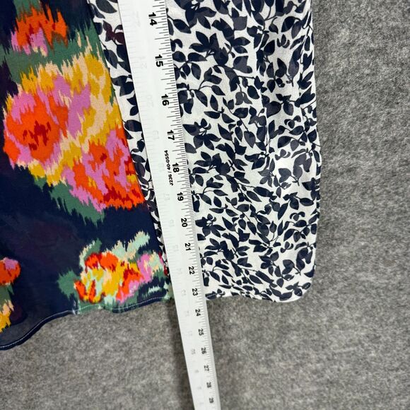 Joie Blouse Women S Small Blue Floral Short Sleeve Round Neck Silk Casual - Picture 6 of 7